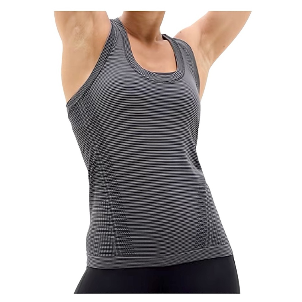Athleta Momentum Seamless Tank black stripes M
